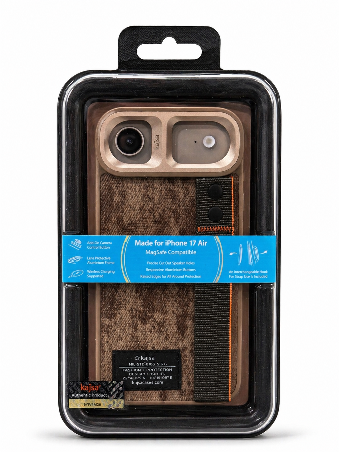 Étui iPhone Kajsa Tissu Premium avec Sangle – Protection Élégante & Design Outdoor