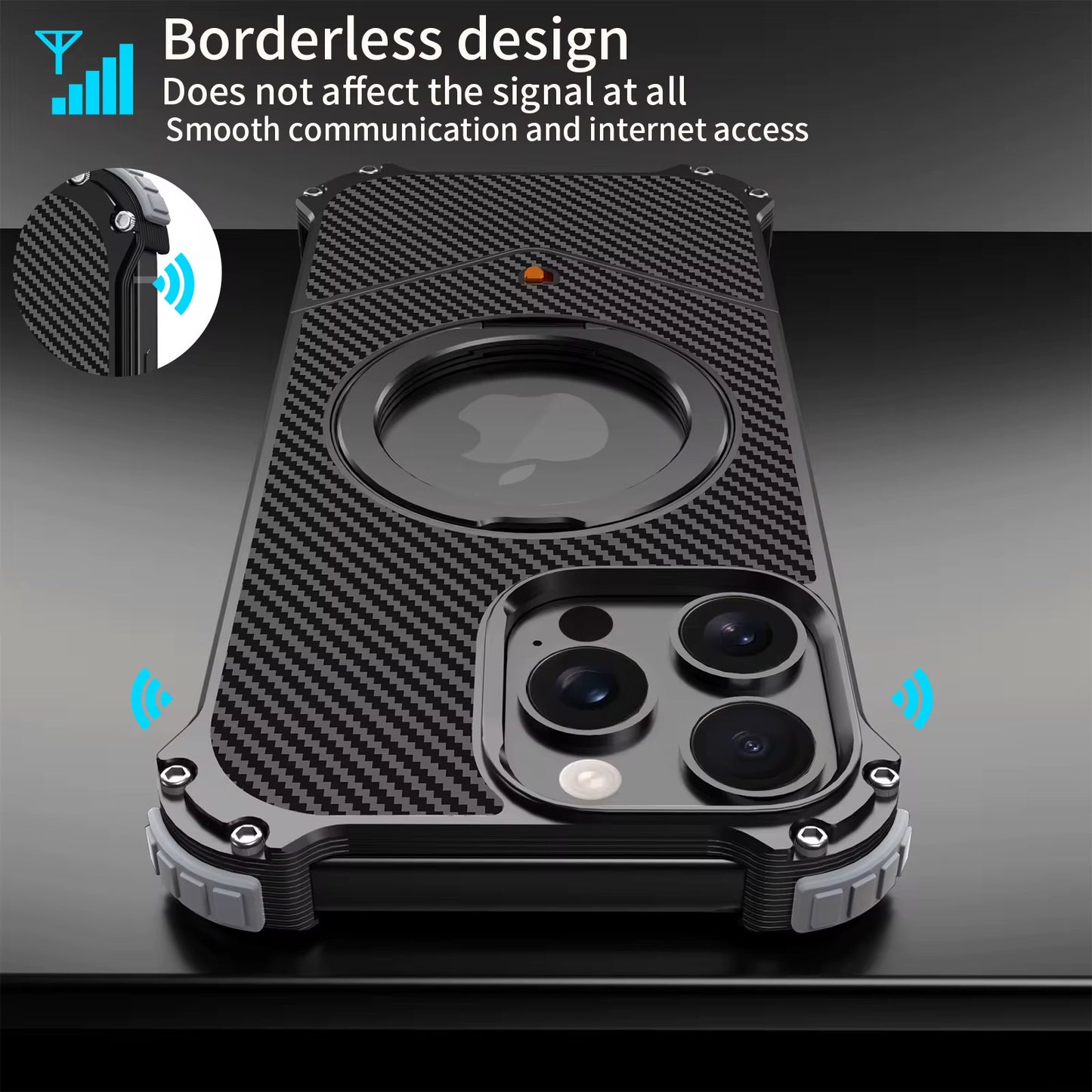 Coque Carbone & Aluminium MagSafe 360 iPhone ( 15 Pro Max )