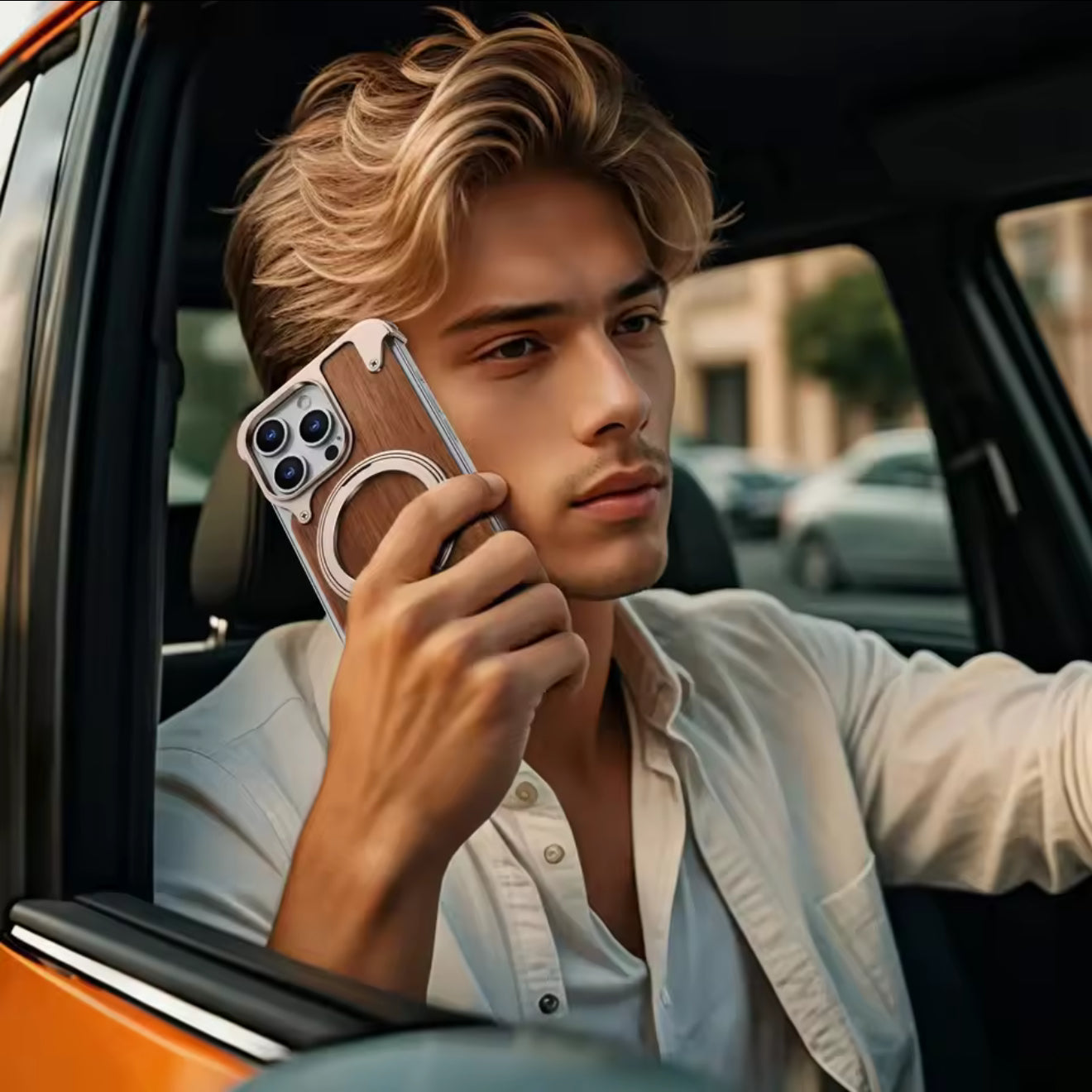 ✨ Étui Bois & Aluminium – MagSafe 360° – Ultra Premium