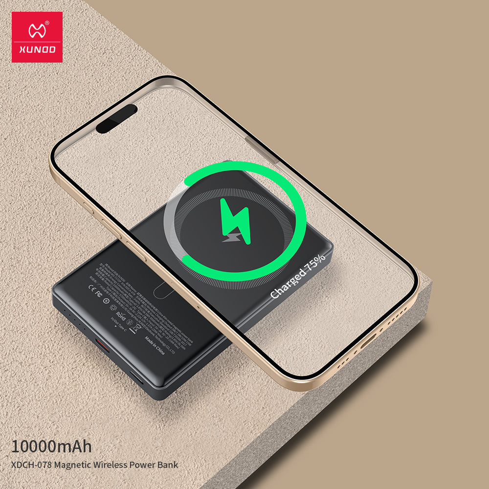 Power Bank Xundd 10 000 mAh – Magnétique (MagSafe) + Charge Rapide 20W USB-C