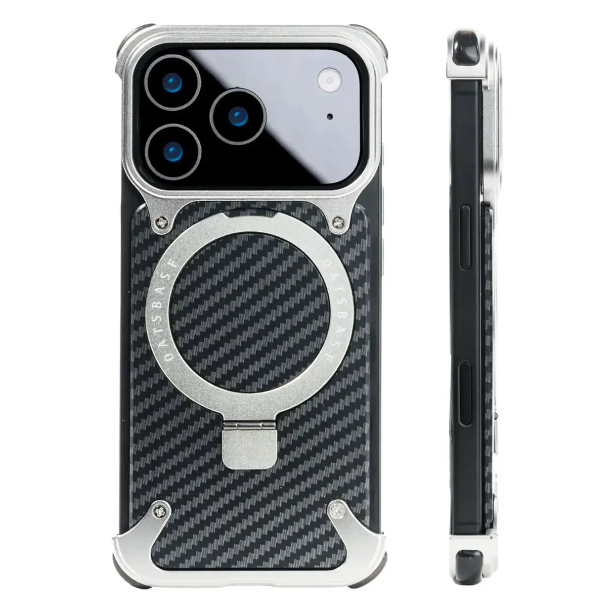 Coque Carbone Aluminium Premium avec Support Intégré