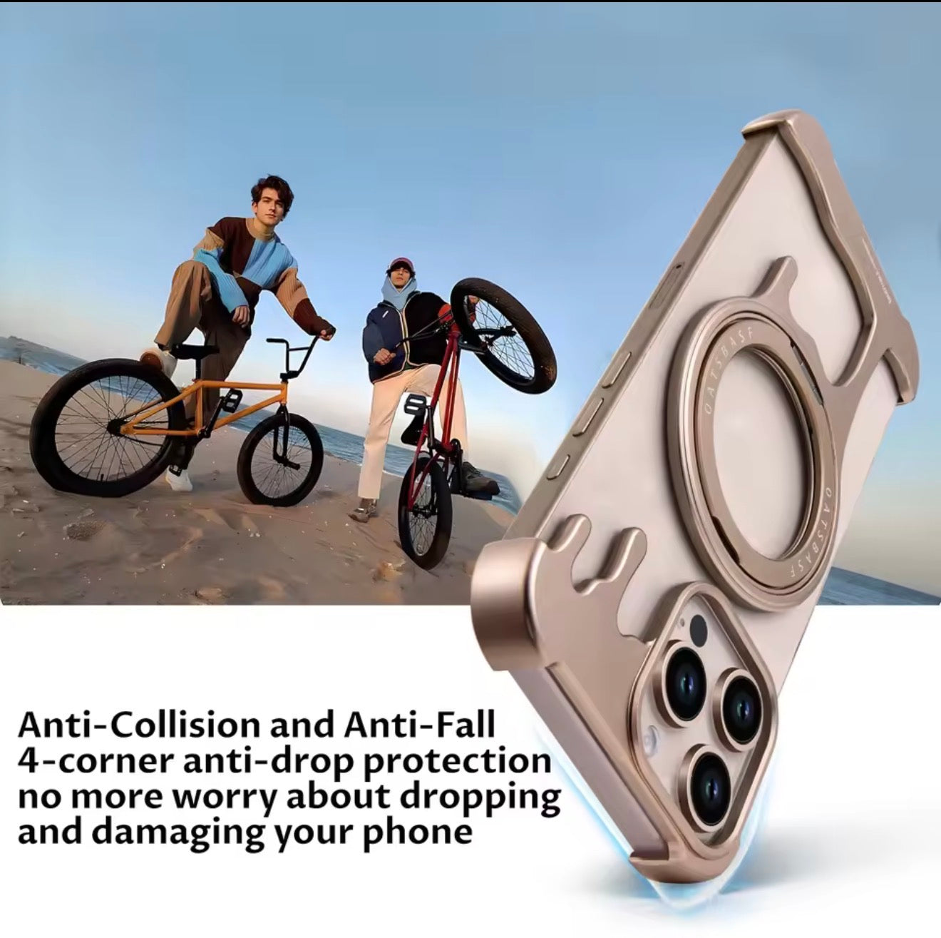 Coque Aluminium MagSafe 360° (Support Rotatif)