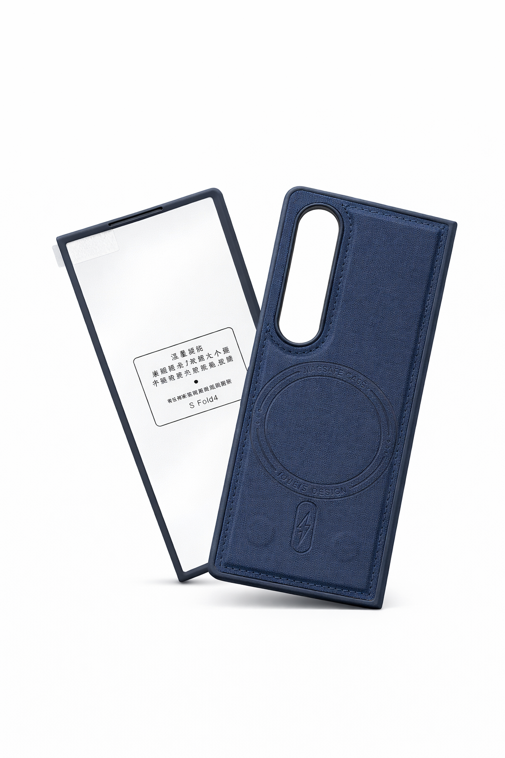Coque Samsung Z Fold 3 / 4 Tissu Premium MagSafe avec Clapet Portefeuille Amovible