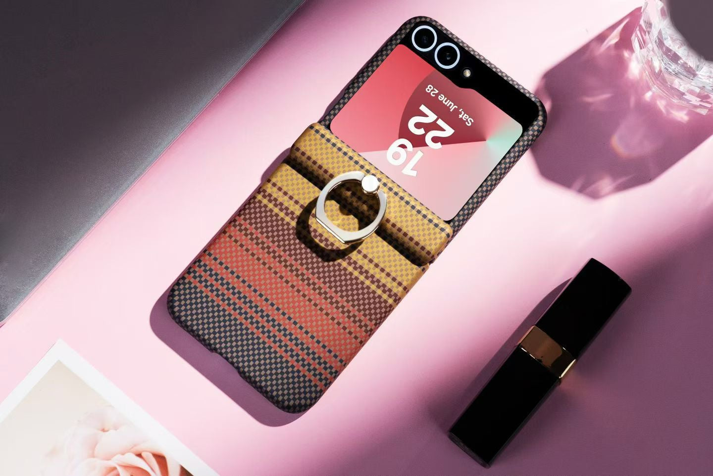 Étui Carbone Samsung Galaxy Z Flip 6 avec Anneau Support