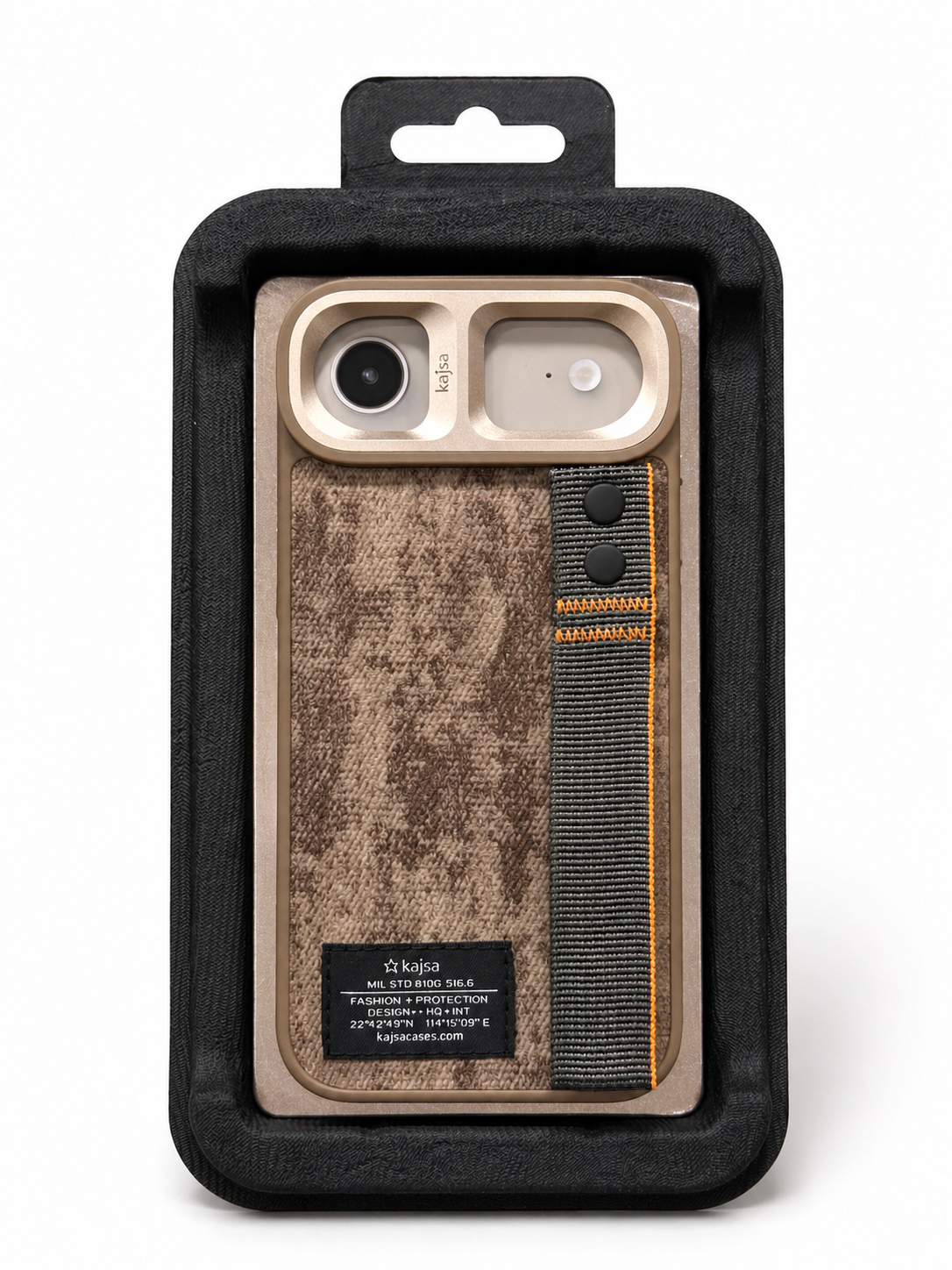 Étui iPhone Kajsa Tissu Premium avec Sangle – Protection Élégante & Design Outdoor