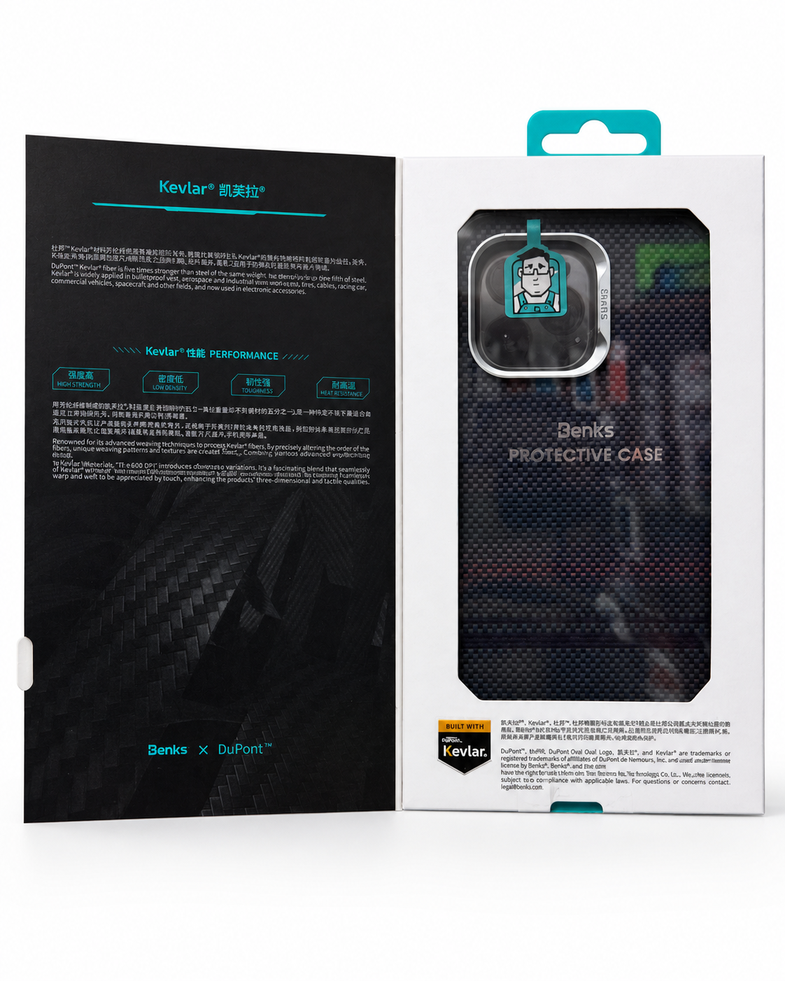 Coque BENKS Kevlar Protective Case – Carbone Premium pour iPhone 16 Pro Max