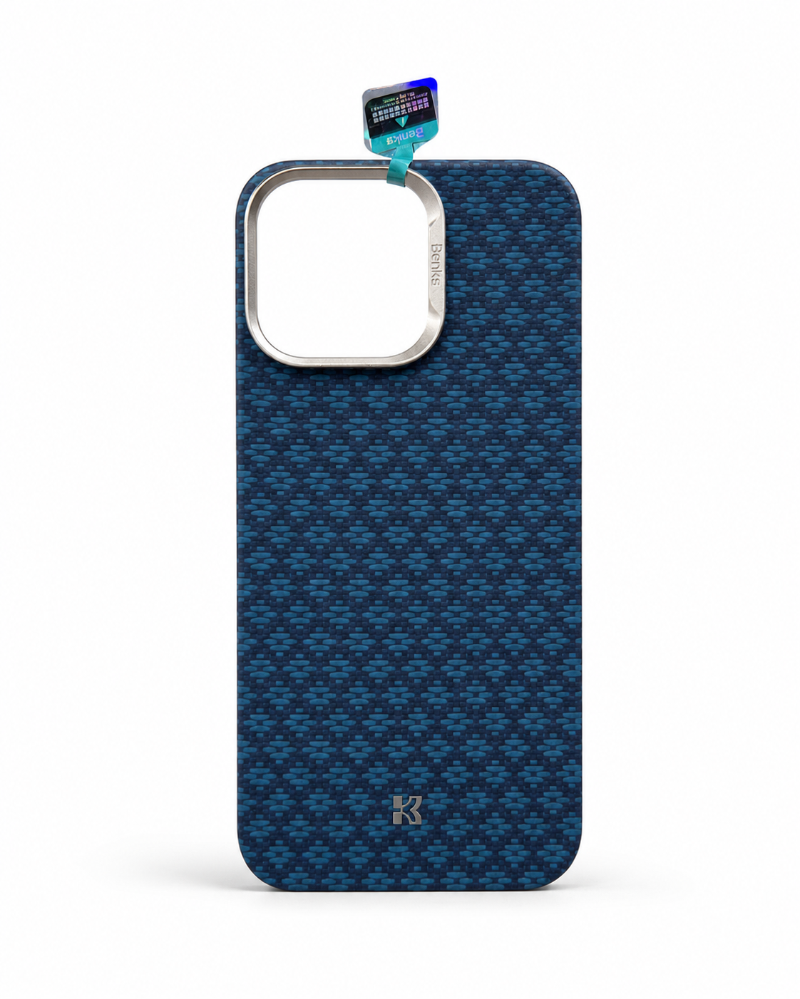 Coque BENKS ArmorGrid Kevlar MagSafe – Bleu Azure pour iPhone