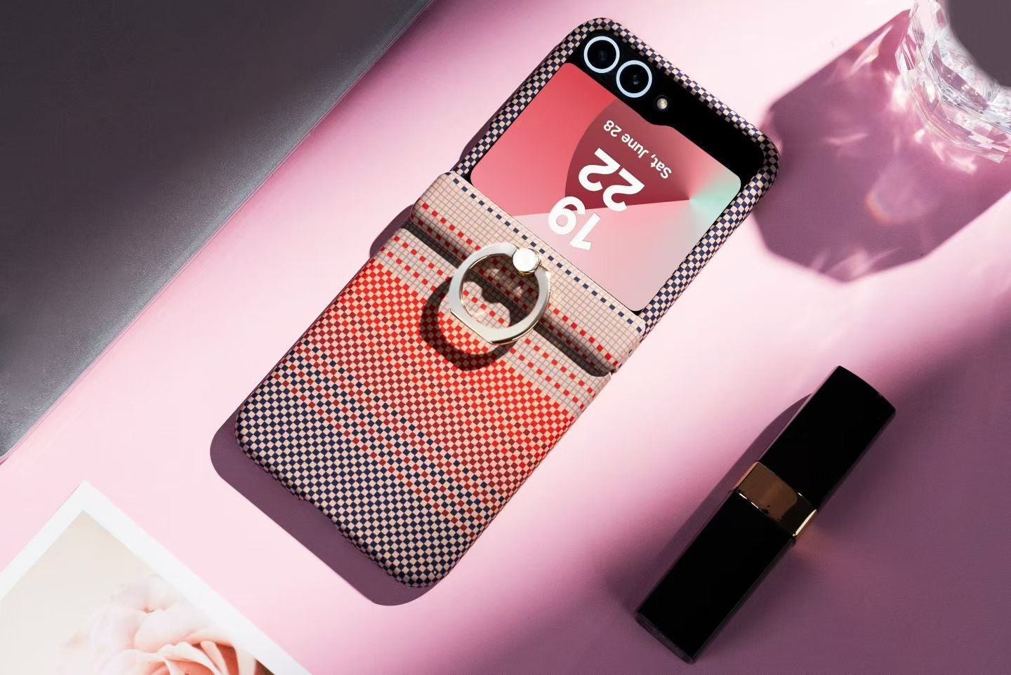 Étui Carbone Samsung Galaxy Z Flip 6 avec Anneau Support