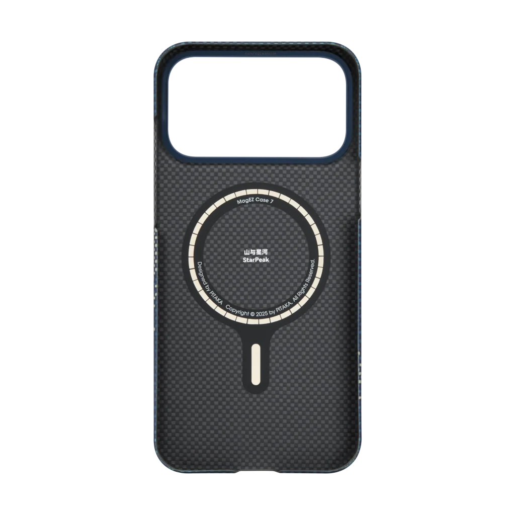 Coque PITAKA Carbone MagSafe iPhone 17 Pro  – StarPeak Bleu Premium