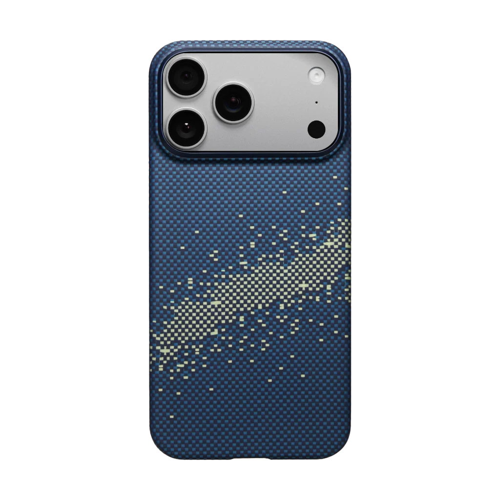 Coque PITAKA Carbone MagSafe iPhone 17 Pro  – StarPeak Bleu Premium
