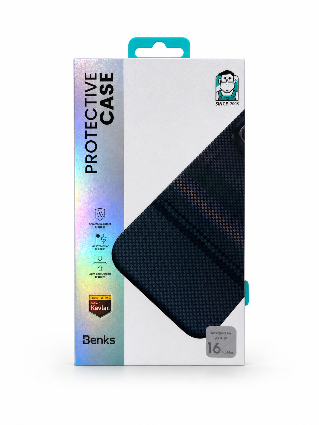 Coque BENKS Kevlar Protective Case – Carbone Premium pour iPhone 16 Pro Max