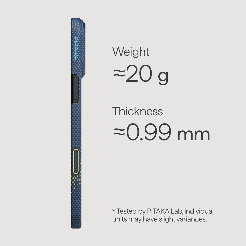 Coque PITAKA Carbone MagSafe iPhone 17 Pro  – StarPeak Bleu Premium