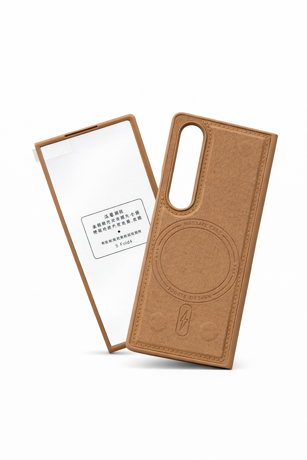 Coque Samsung Z Fold 3 / 4 Tissu Premium MagSafe avec Clapet Portefeuille Amovible