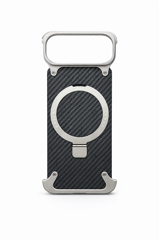 Coque Carbone Aluminium Premium avec Support Intégré