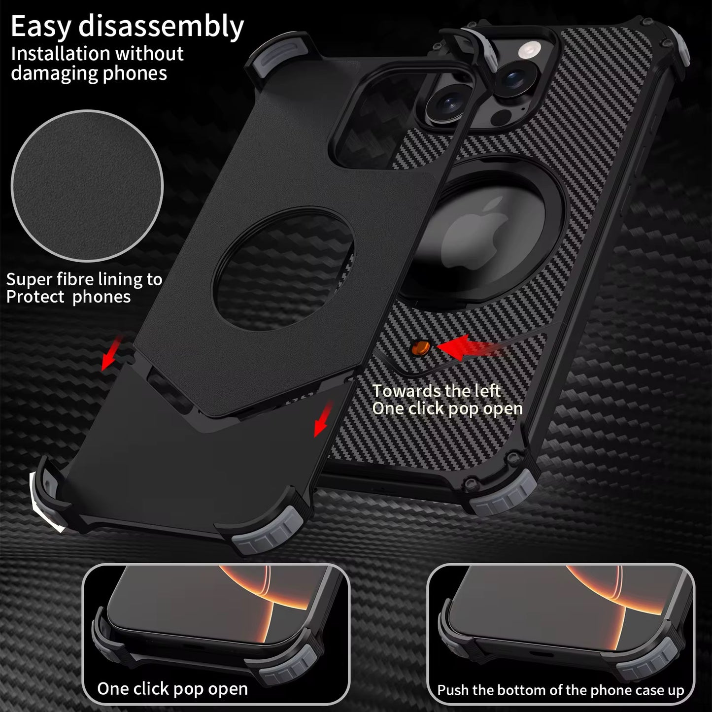 Coque Carbone & Aluminium MagSafe 360 iPhone (16 Pro Max)