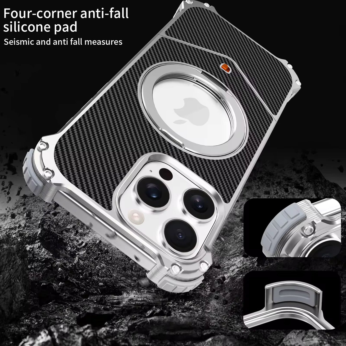 Coque Carbone & Aluminium MagSafe 360 iPhone (16 Pro Max)