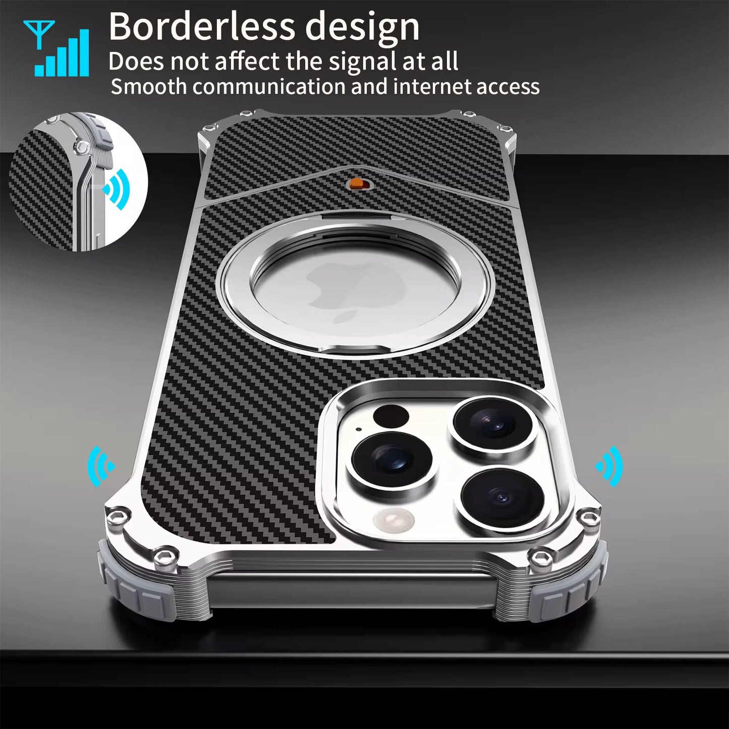 Coque Carbone & Aluminium MagSafe 360 iPhone (16 Pro Max)