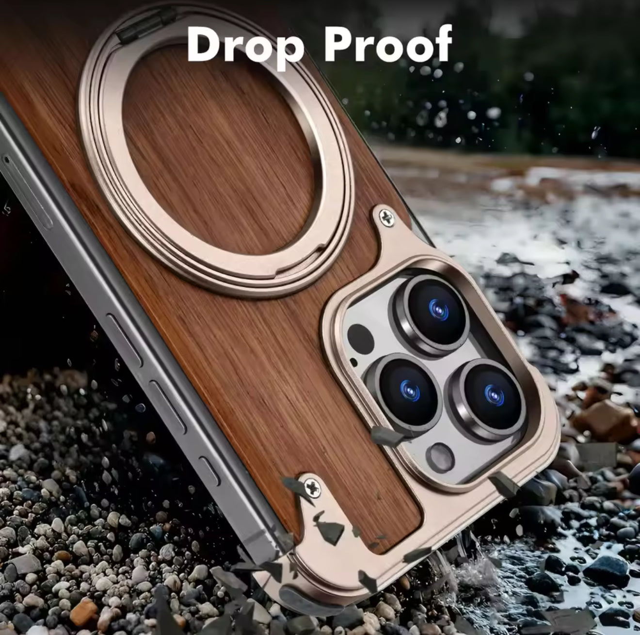 ✨ Étui Bois & Aluminium – MagSafe 360° – Ultra Premium