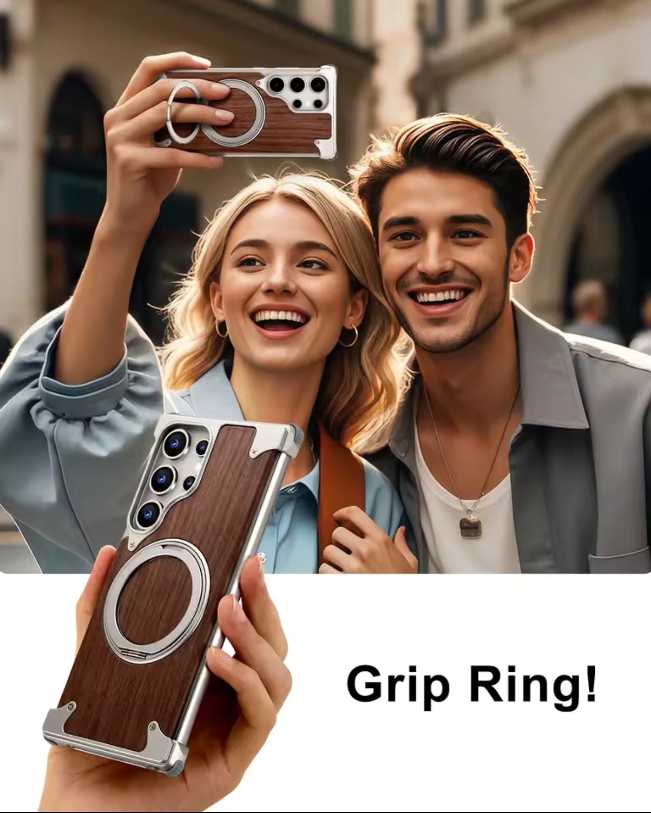 Coque Bois Naturel & Aluminium – MagSafe 360° Ultra Premium (Samsung S24 / S25 Ultra)