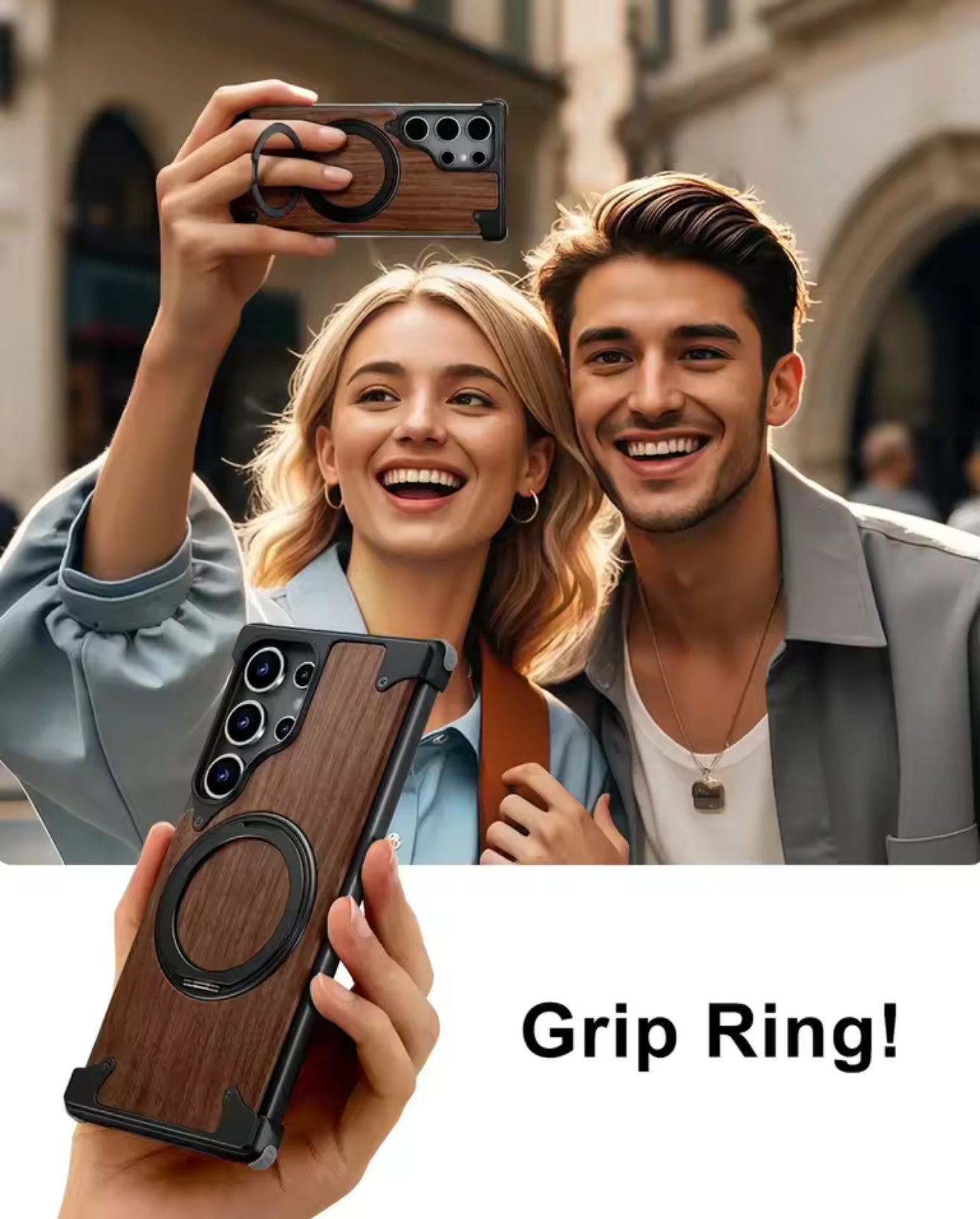 Coque Bois Naturel & Aluminium – MagSafe 360° Ultra Premium (Samsung S24 / S25 Ultra)