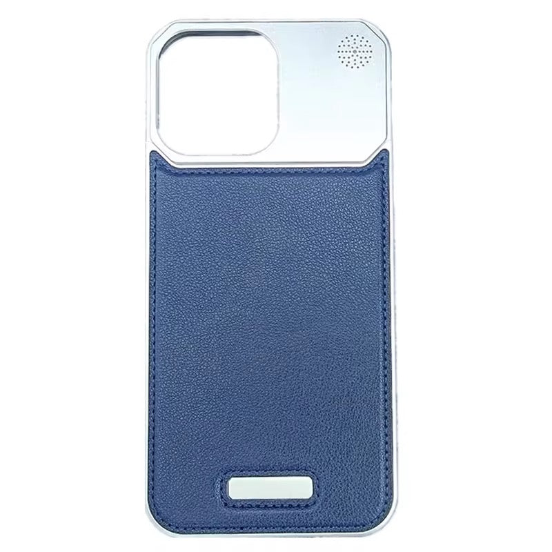 Étui en Cuir & Aluminium Démontable – Compatible iPhone (13 à 16 Pro Max)