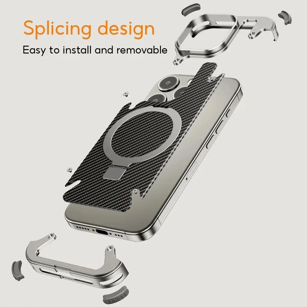 Coque Luxe Carbone & Aluminium – Support Anneau