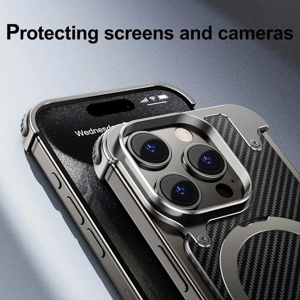 Coque Luxe Carbone & Aluminium – Support Anneau