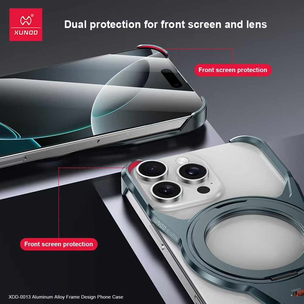 Coque iPhone Aluminium MagSafe 360° avec Support Intégré