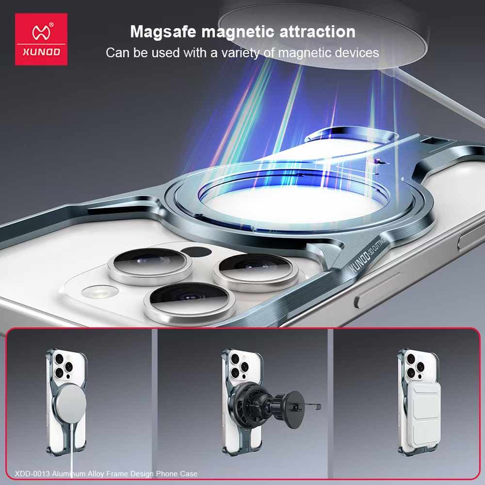 Coque iPhone Aluminium MagSafe 360° avec Support Intégré