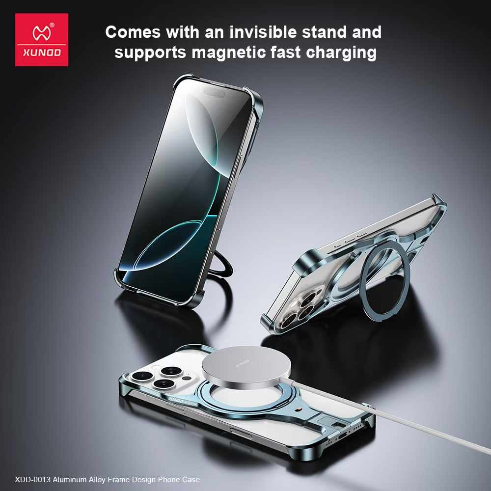 Coque iPhone Aluminium MagSafe 360° avec Support Intégré