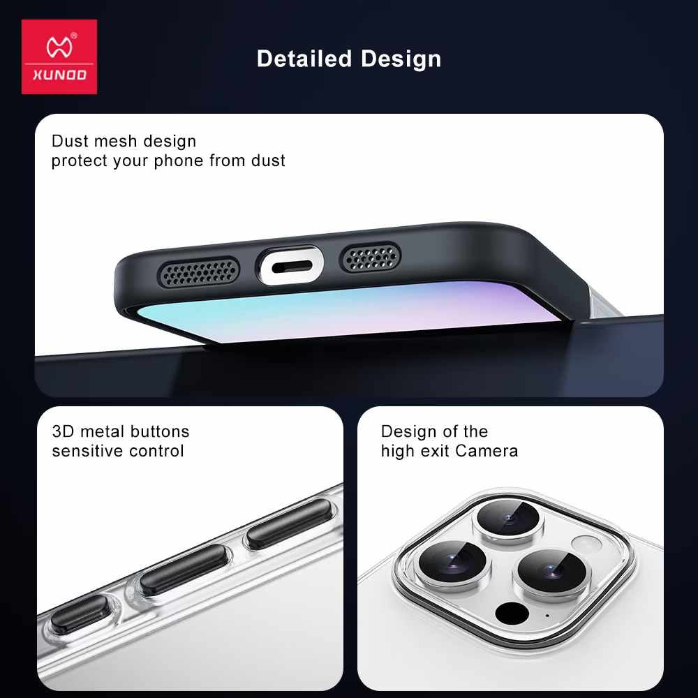 Coque Transparente XUNDO Démontable – iPhone 16 Pro