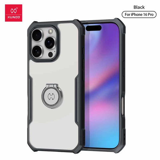 Coque Transparente XUNDO avec Bague 360° – Support Rotatif & Protection Totale iPhone 16 Pro