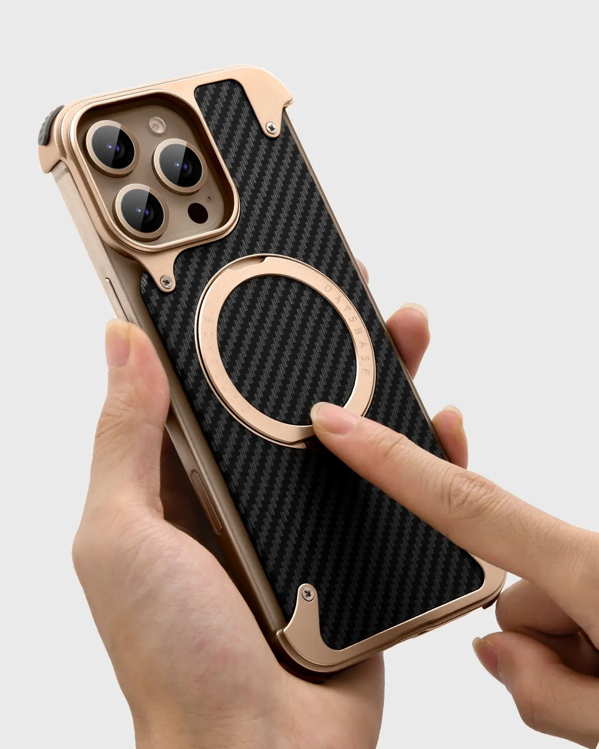 Coque Luxe Carbone & Aluminium – Support Anneau