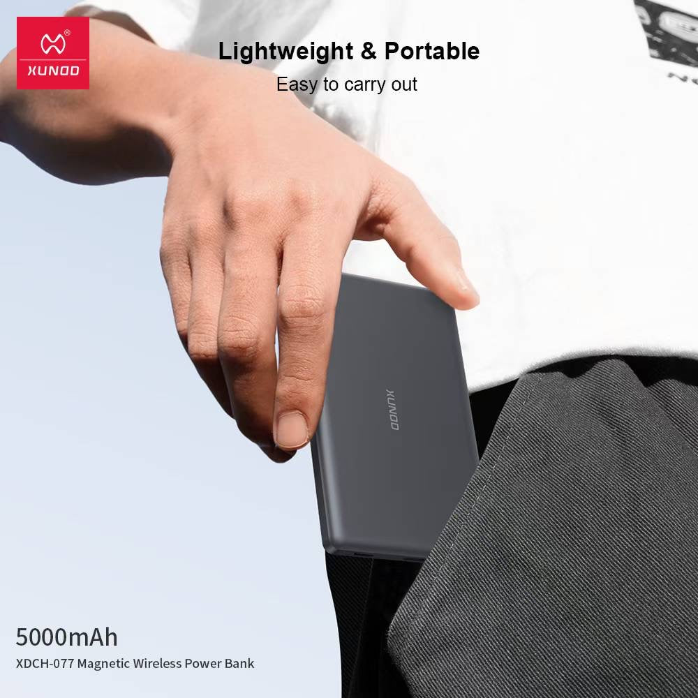 Power Bank Xundd 10 000 mAh – Magnétique (MagSafe) + Charge Rapide 20W USB-C