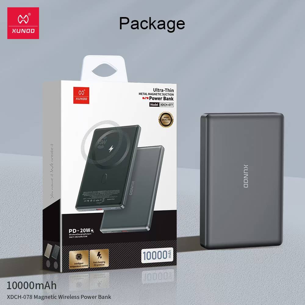 Power Bank Xundd 10 000 mAh – Magnétique (MagSafe) + Charge Rapide 20W USB-C