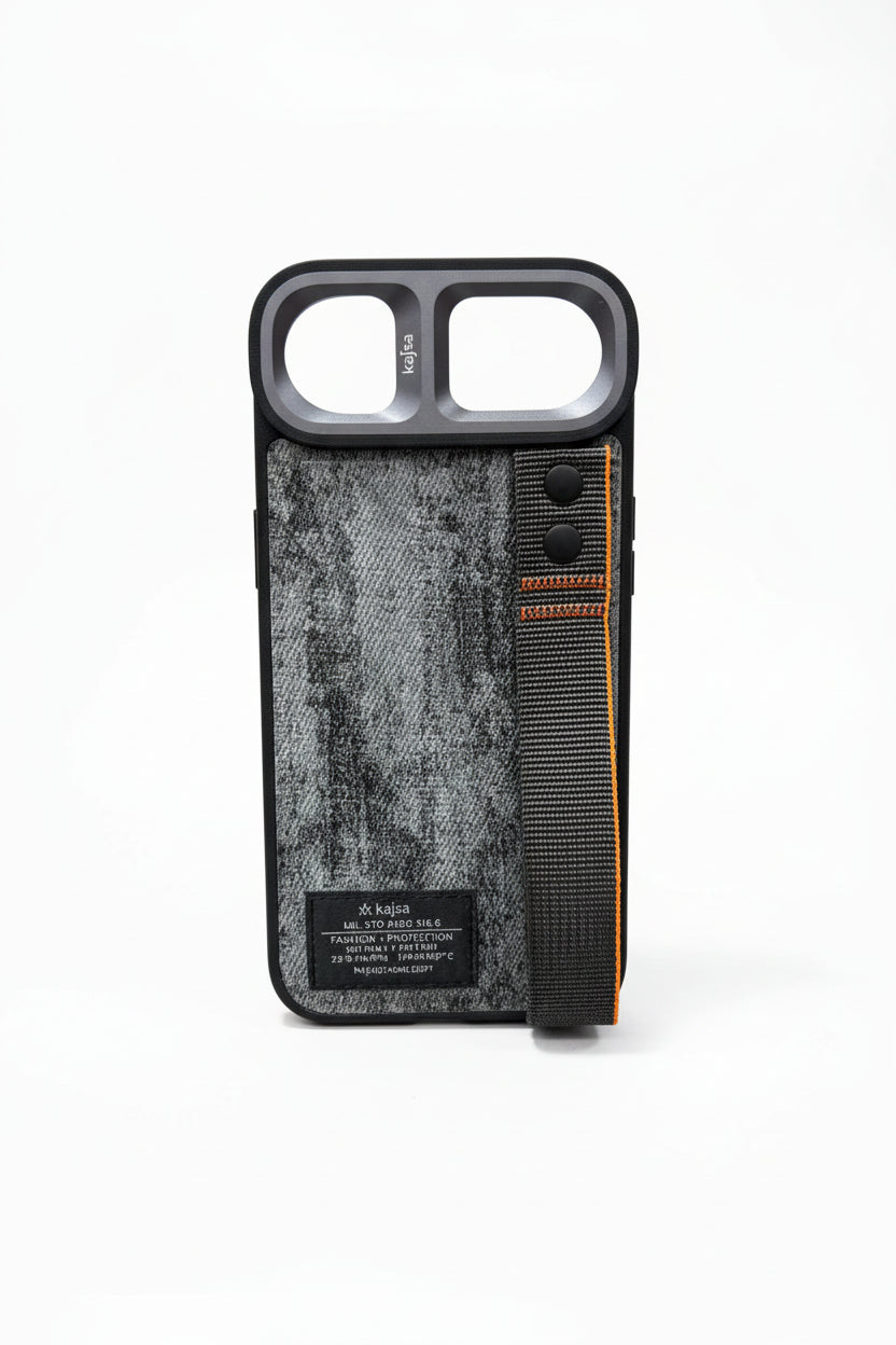 Étui iPhone Kajsa Tissu Premium avec Sangle – Protection Élégante & Design Outdoor