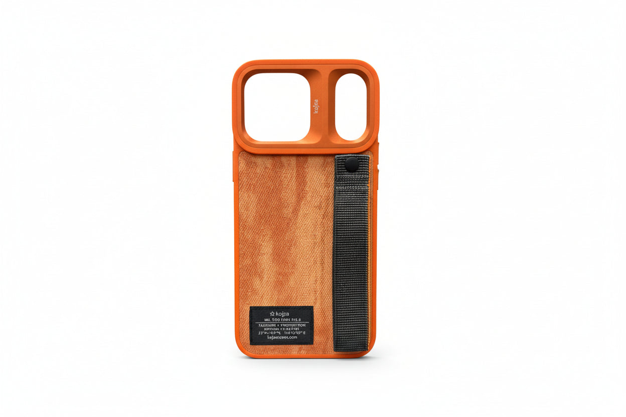 Étui iPhone Kajsa Tissu Premium avec Sangle – Protection Élégante & Design Outdoor
