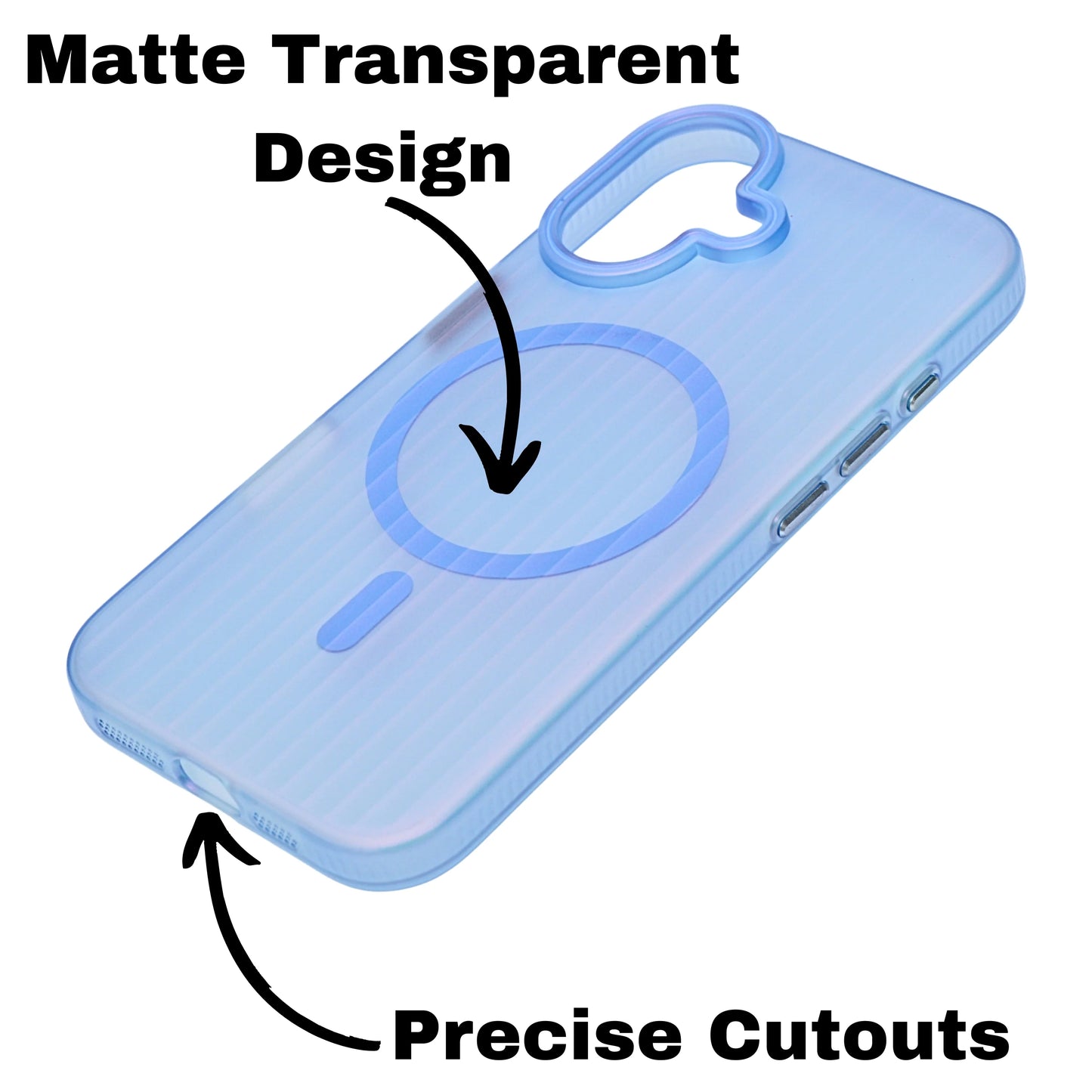 Coque iPhone Mate Transparente MagSafe Rainurée iPhone 16