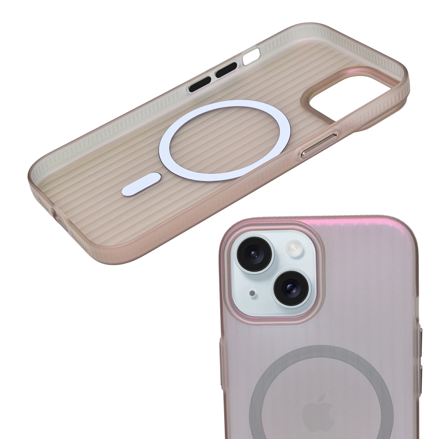 Coque iPhone Mate Transparente MagSafe Rainurée iPhone 15