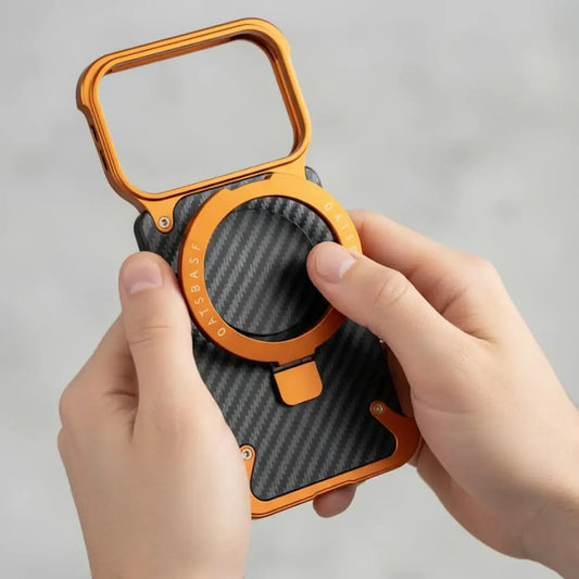 Coque Carbone Aluminium Premium avec Support Intégré