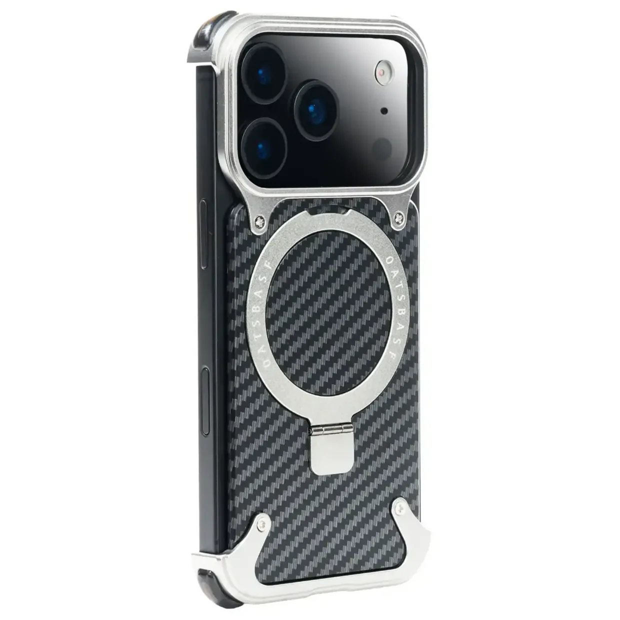 Coque Carbone Aluminium Premium avec Support Intégré