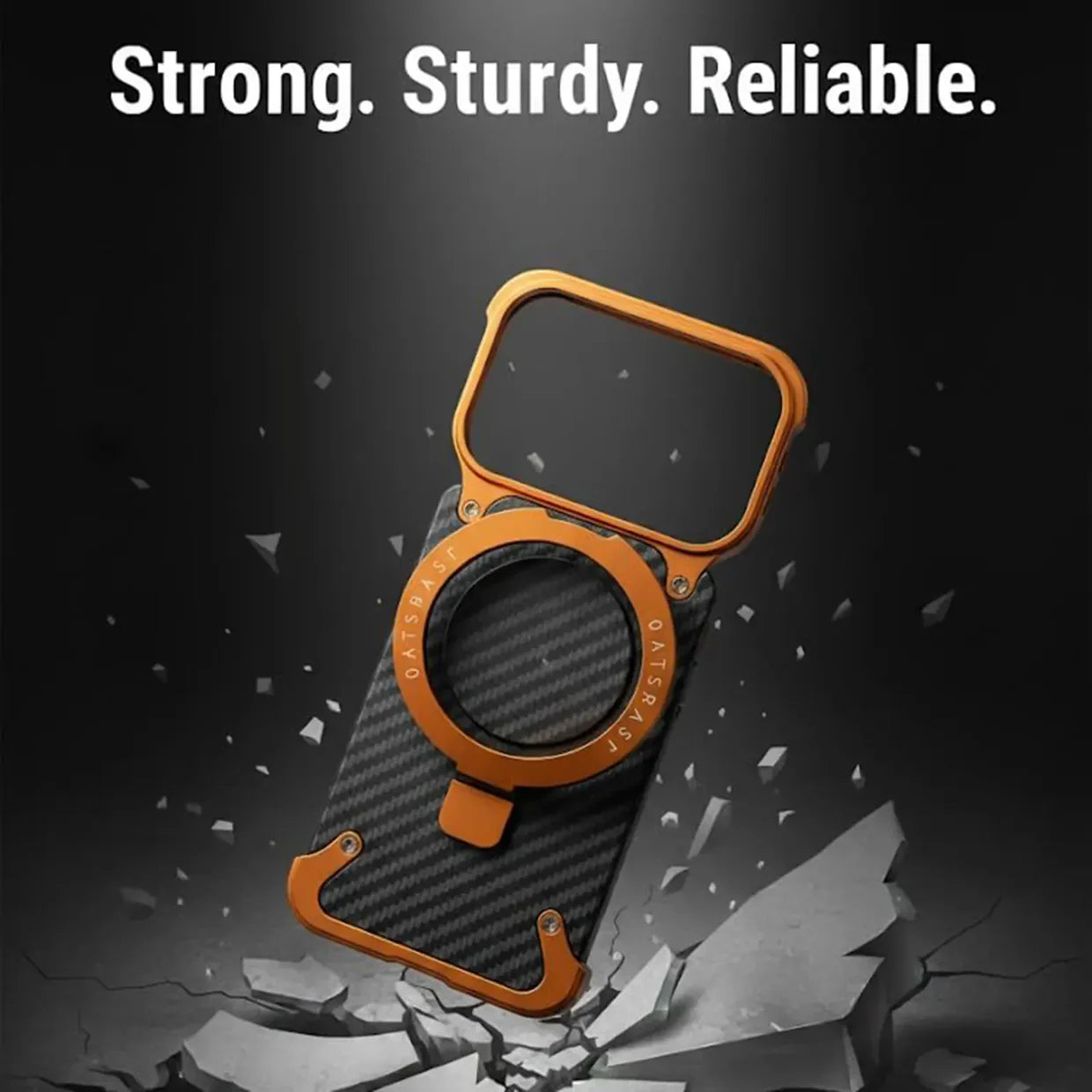 Coque Carbone Aluminium Premium avec Support Intégré