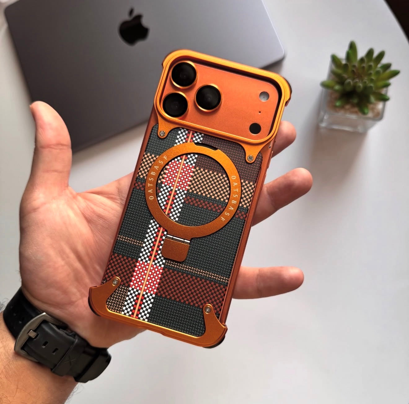 Coque Carbone Aluminium Pro Ring – iPhone 17 Pro / 17 Pro Max