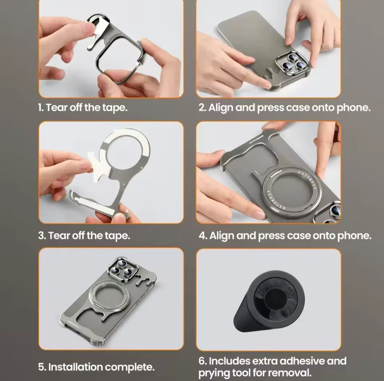 Coque Aluminium MagSafe 360° (Support Rotatif)