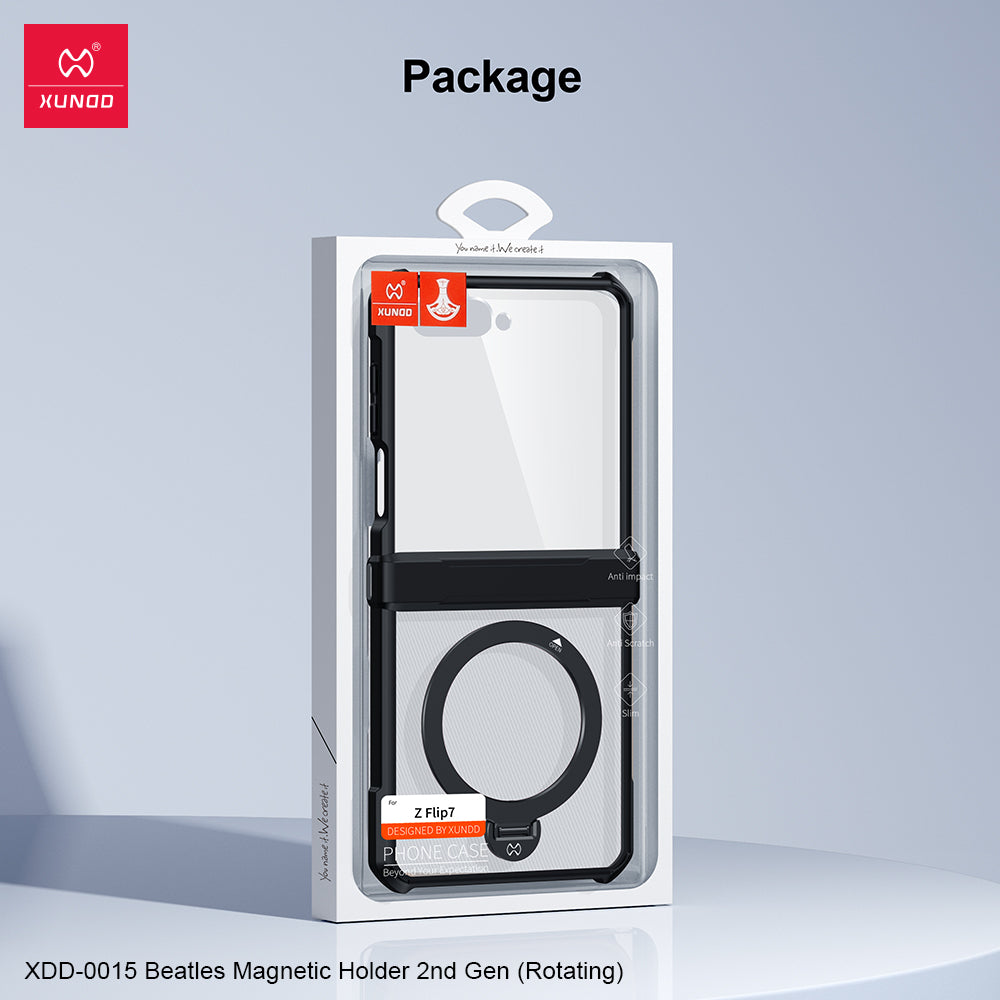 Étui Transparent MagSafe XUNDD avec Support Rotatif pour Samsung Galaxy Z Flip 7