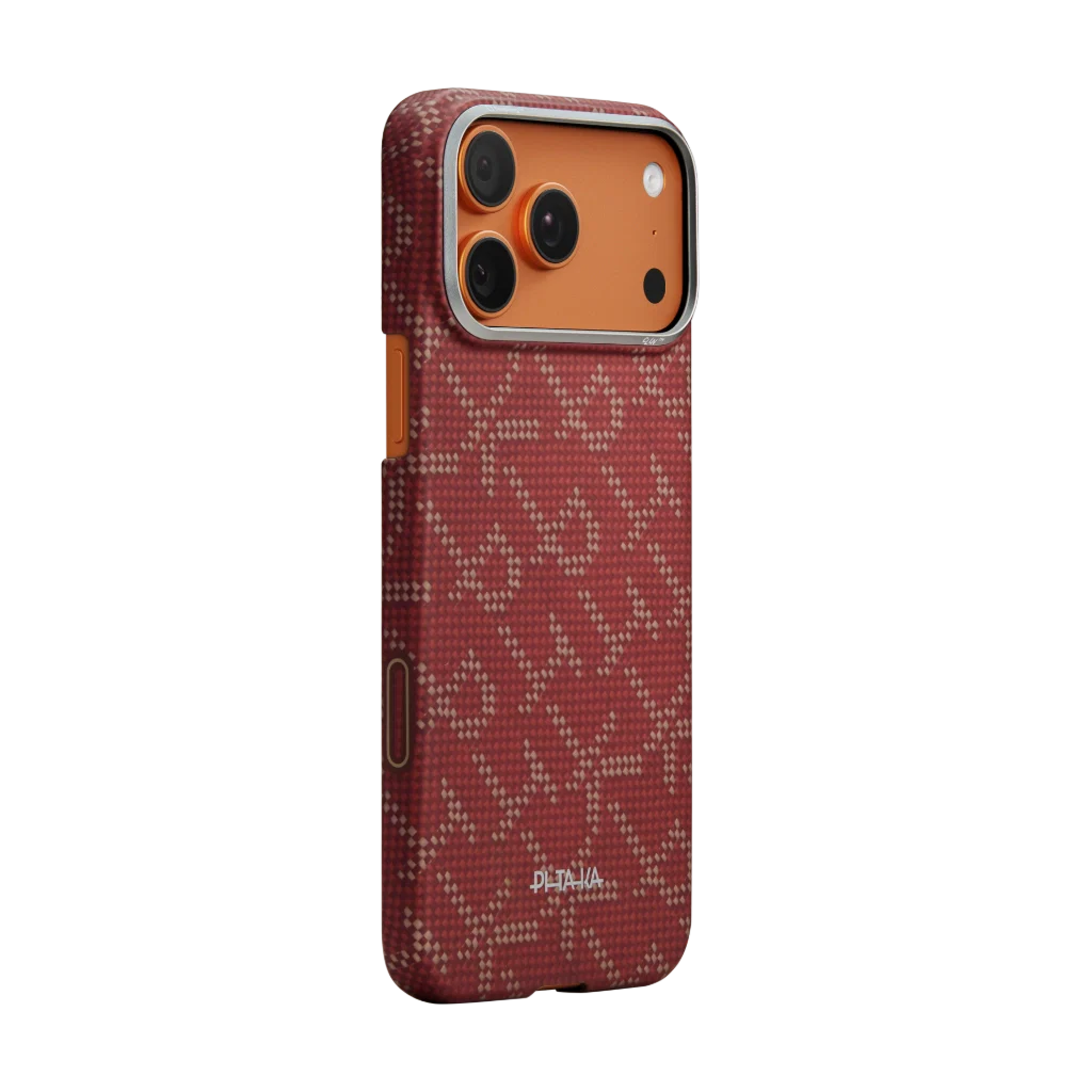 Coque PITAKA Carbone MagSafe iPhone 17 Pro Max – Rouge Premium
