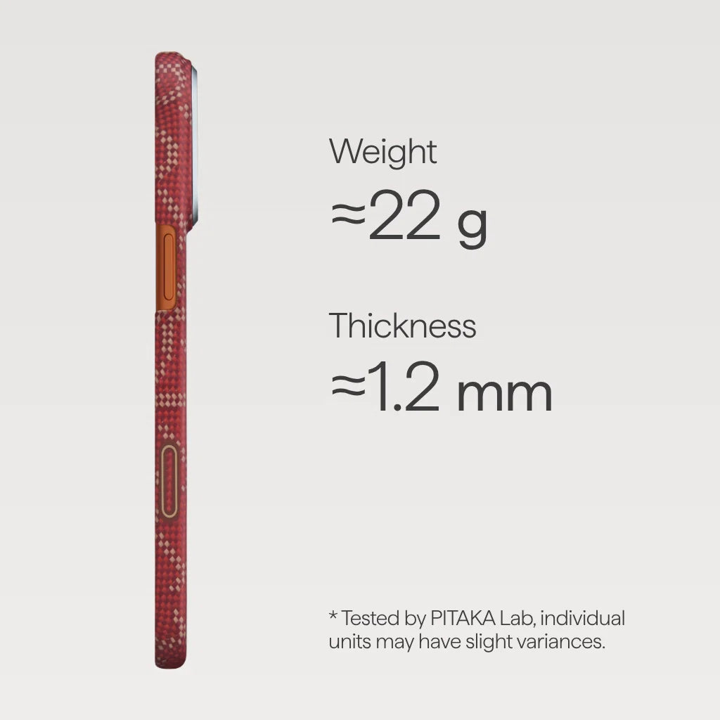 Coque PITAKA Carbone MagSafe iPhone 17 Pro Max – Rouge Premium