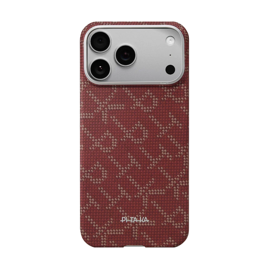 Coque PITAKA Carbone MagSafe iPhone 17 Pro Max – Rouge Premium