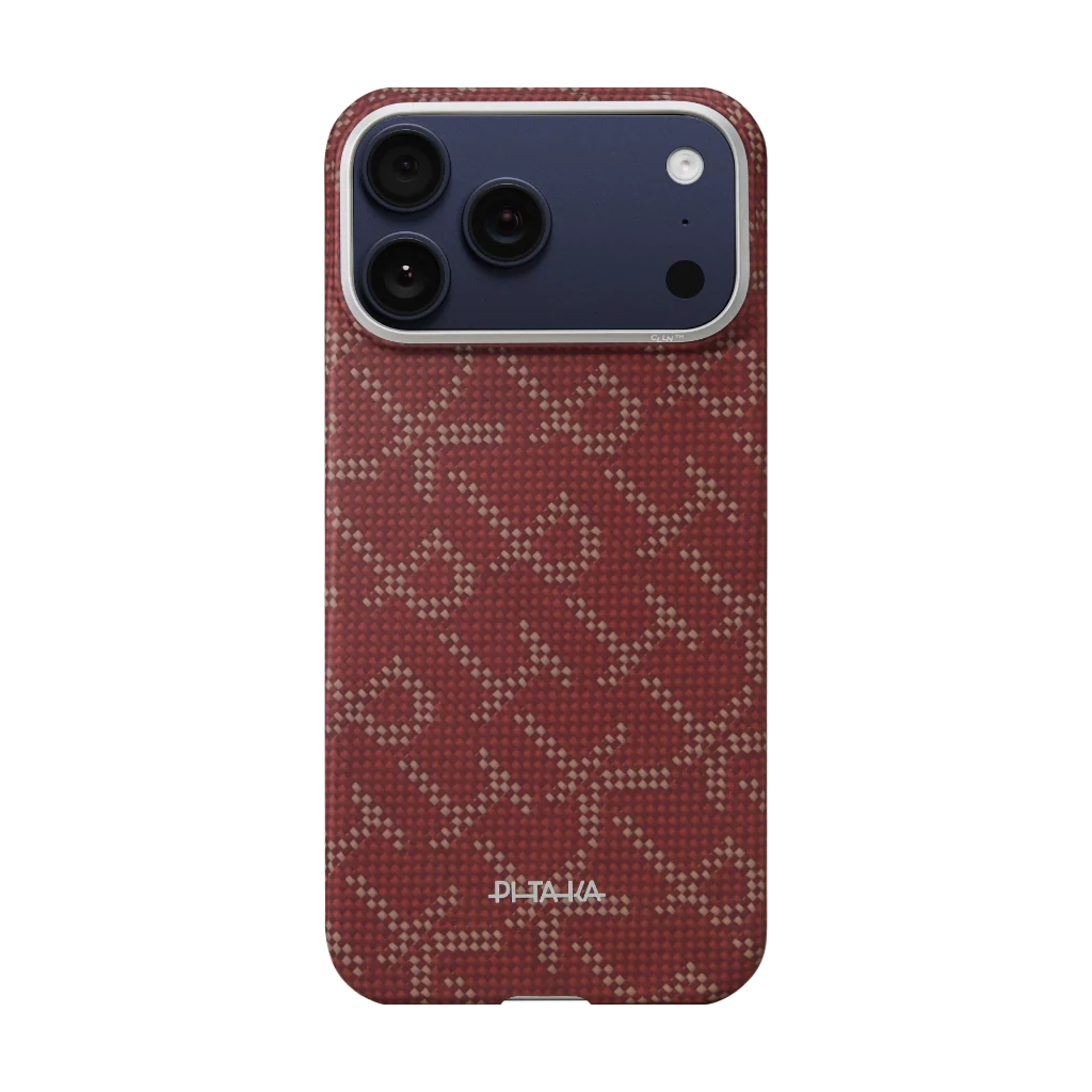 Coque PITAKA Carbone MagSafe iPhone 17 Pro Max – Rouge Premium