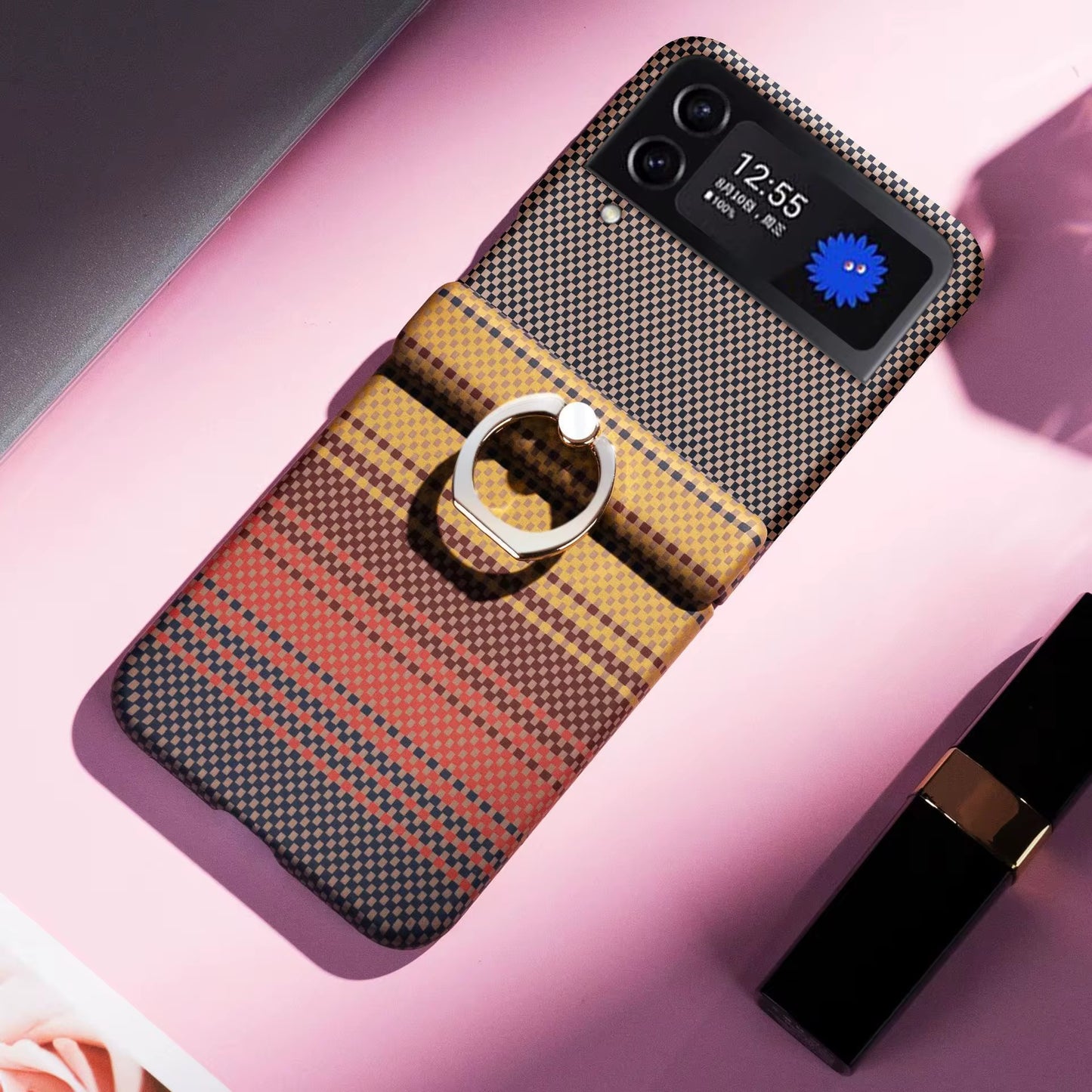 Étui Carbone Samsung Galaxy Z Flip 3 avec Anneau Support